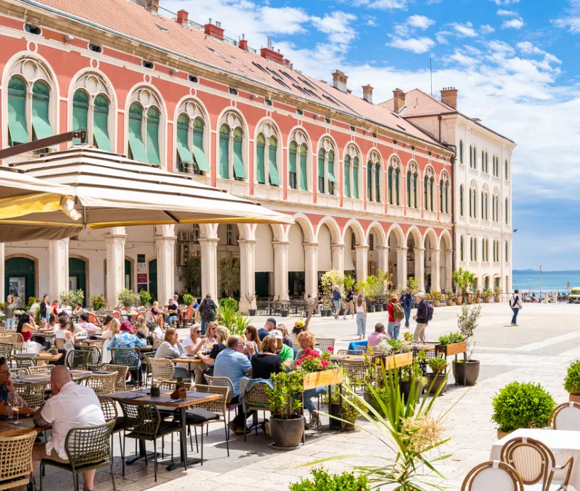 people on terrace